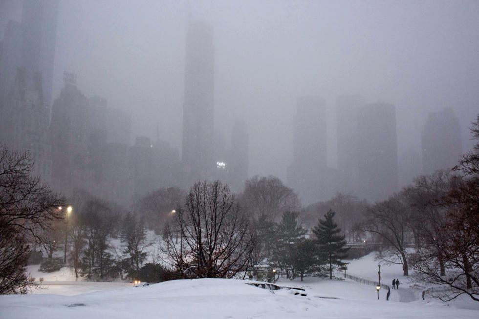 Nieva en Nueva York.