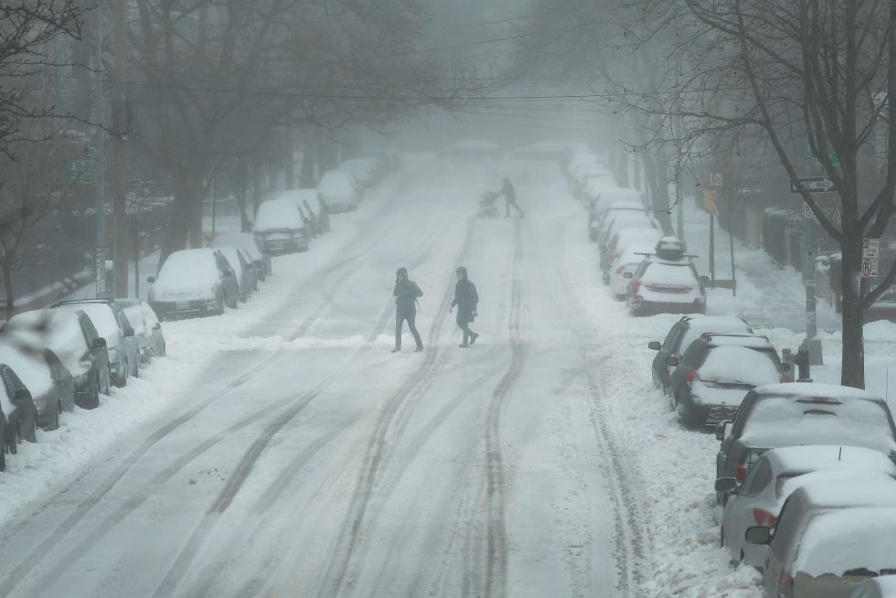 Nieva en Nueva York.