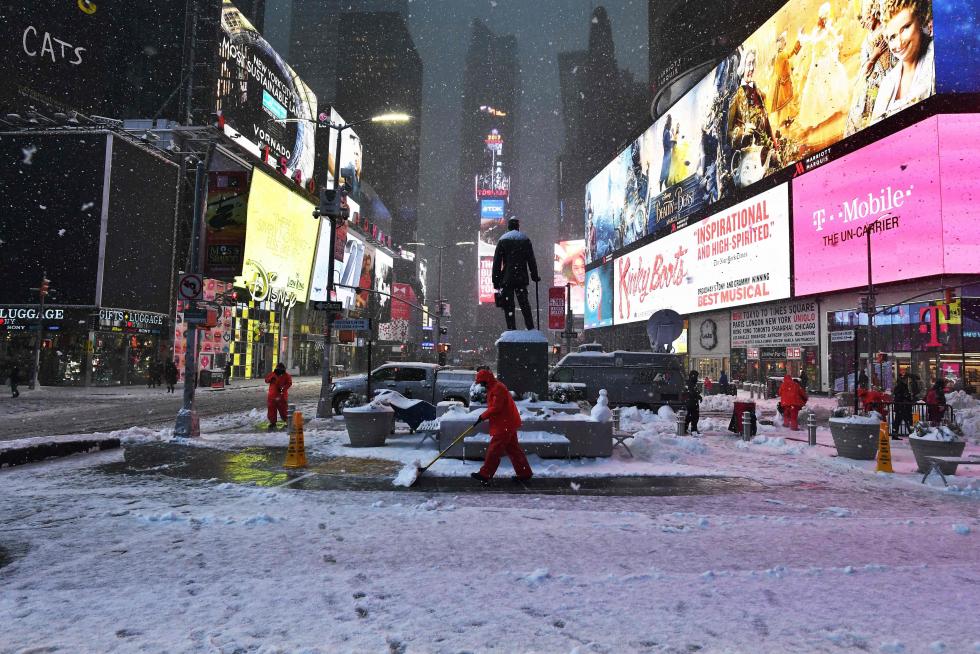 Nieva en Nueva York.