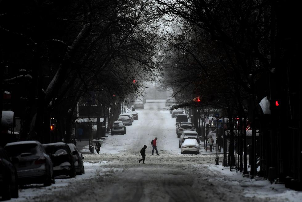 Nieva en Nueva York.