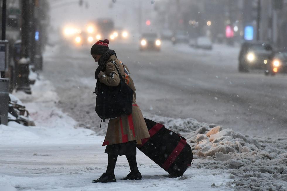 Nieva en Nueva York.
