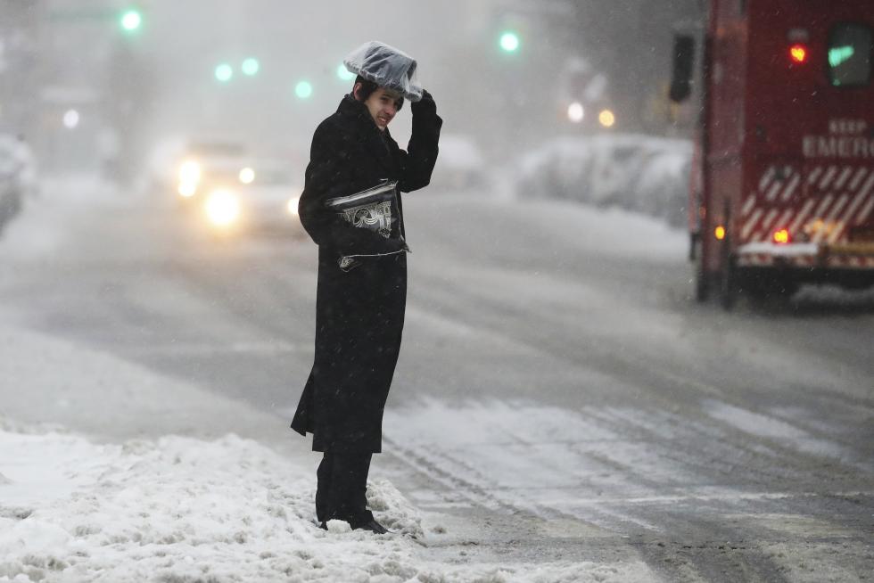 Nieva en Nueva York.