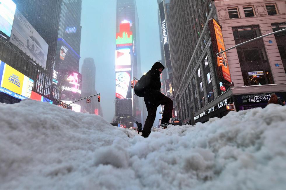 Nieva en Nueva York.