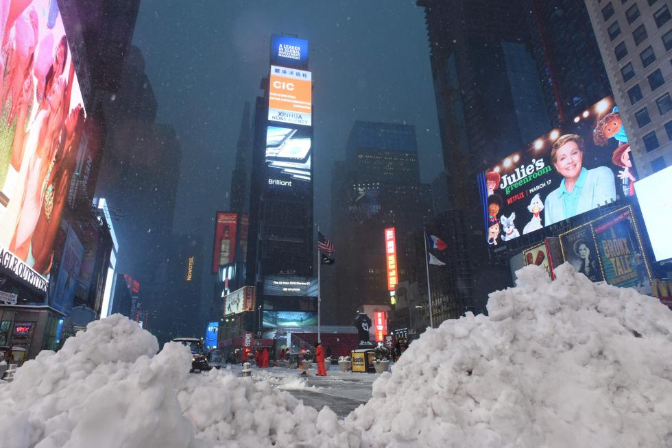 Nieva en Nueva York.