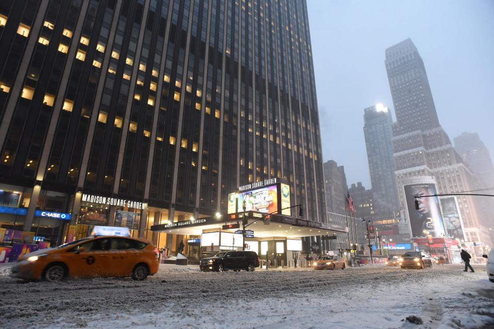Nieva en Nueva York.