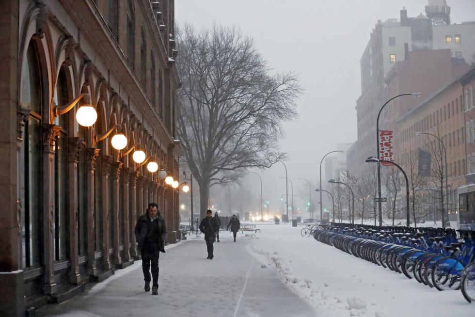 Nieva en Nueva York.
