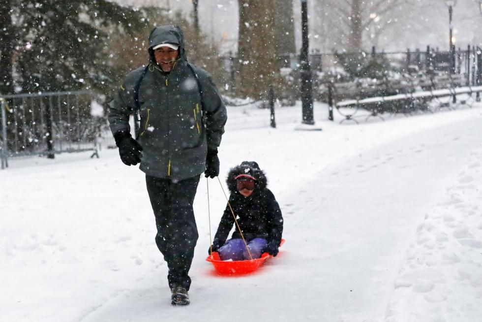 Nieva en Nueva York.