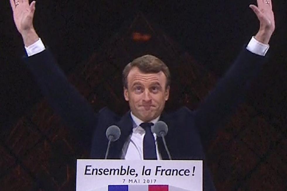 Macron celebra la victoria