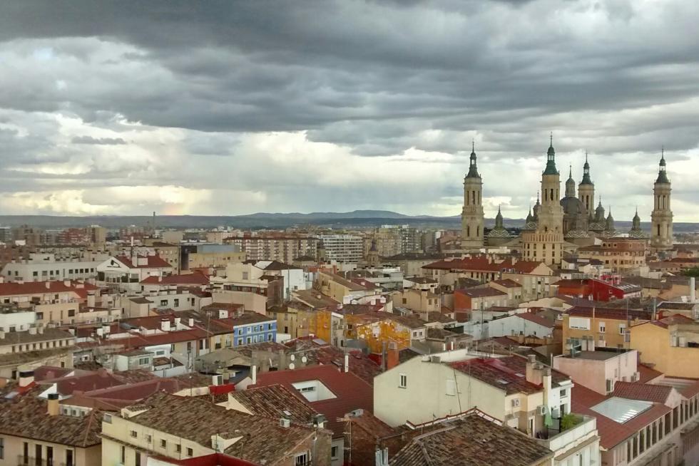 Tarde de tormenta desde San Pablo, en Zaragoza