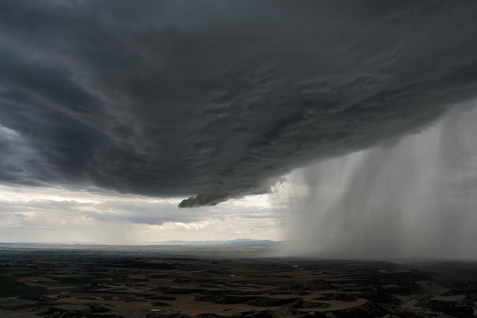 Tormenta de granizo desde ermita de Sancho Abarca