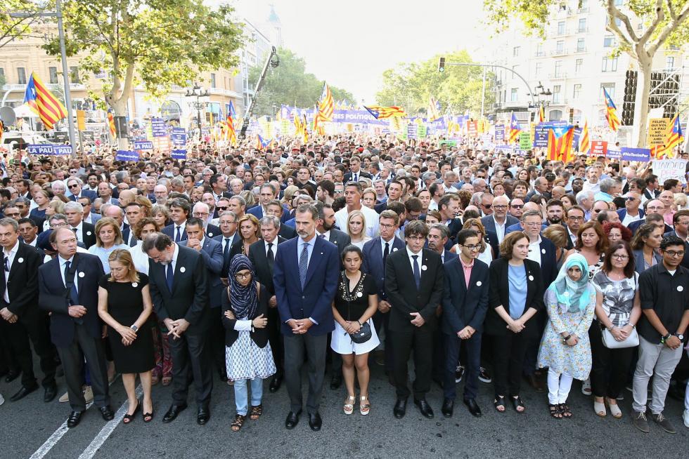 Manifestación en Barcelona contra el terrorismo