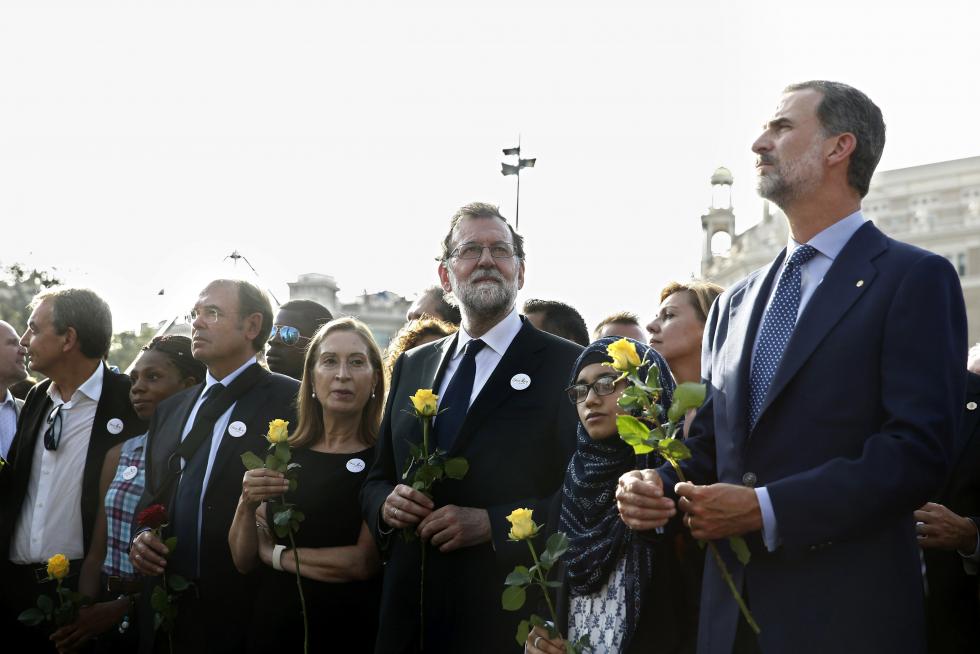 El Rey y Rajoy junto a los presidentes del Congreso y el Senado.