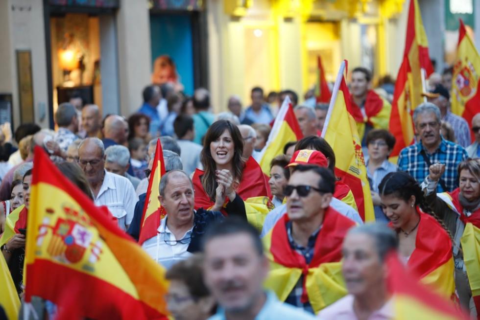 Concentración por la unidad de España en la plaza del Pilar