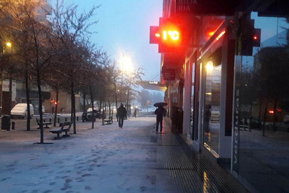 Huesca, a un grado bajo cero a las 7:40 horas.