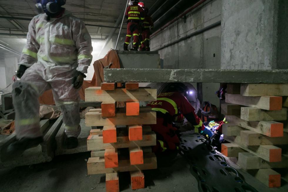 Simulacro de la UME en la Estación de Delicias