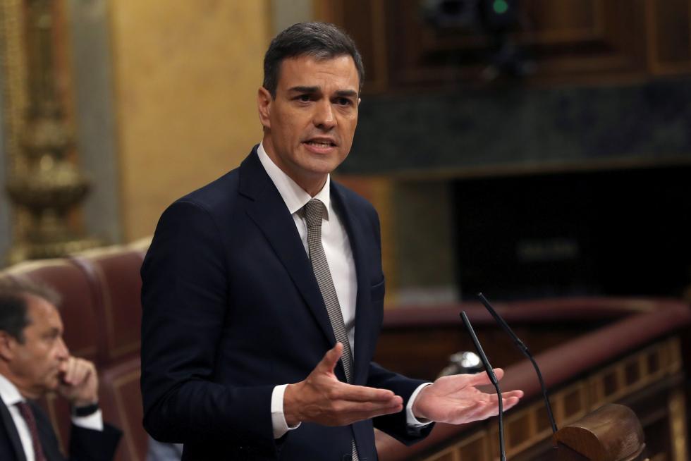 Sánchez, en la moción de censura a Mariano Rajoy