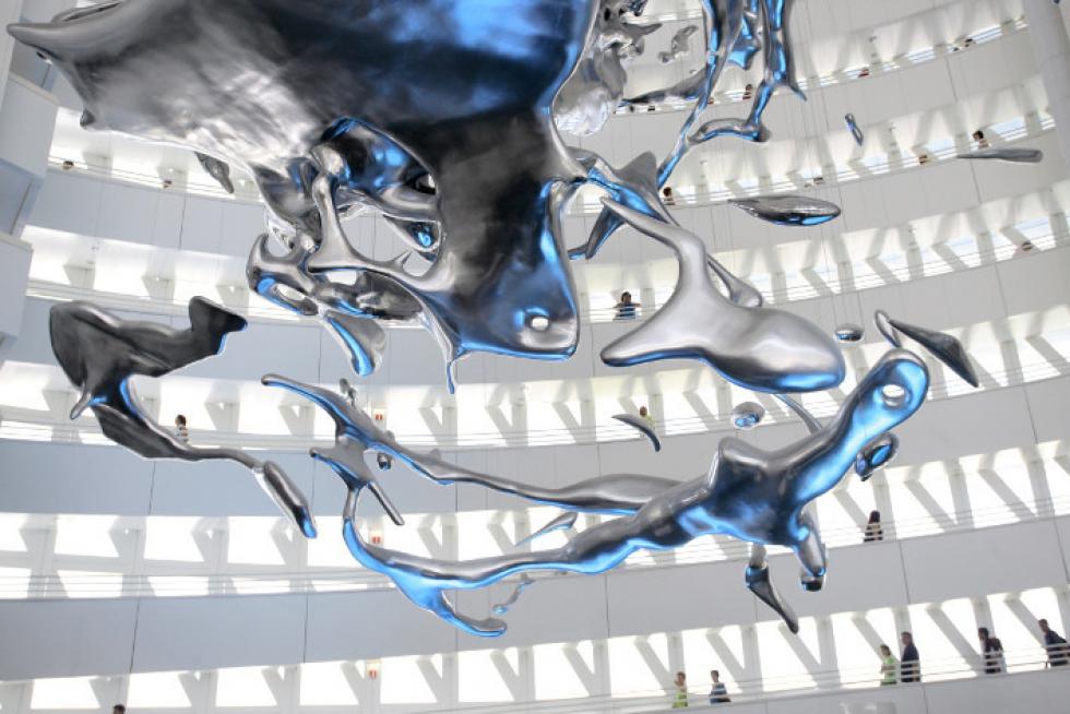 La escultura Splash en el interior de la Torre del Agua
