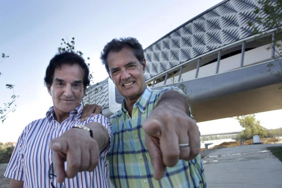 El Dúo Dinámico antes de su concierto en el Anfiteatro