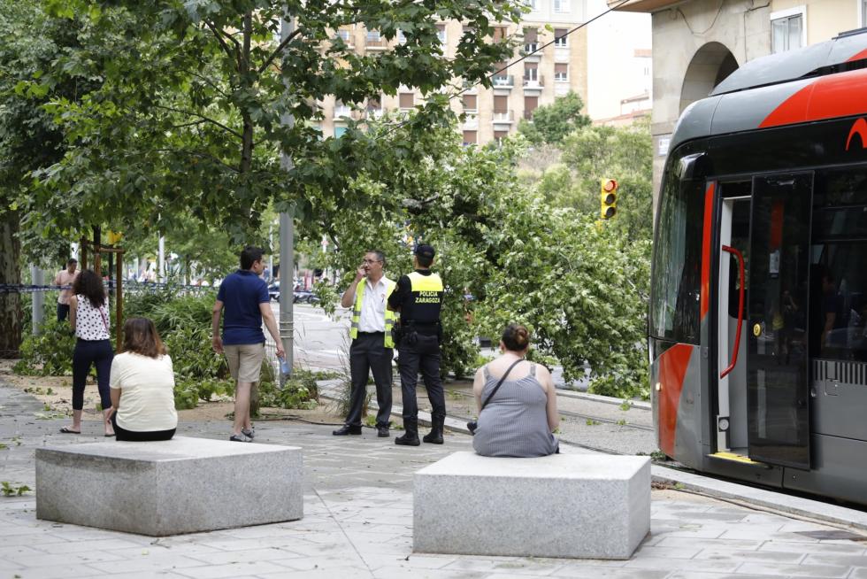 Tormenta de viento y granizo en Zaragoza