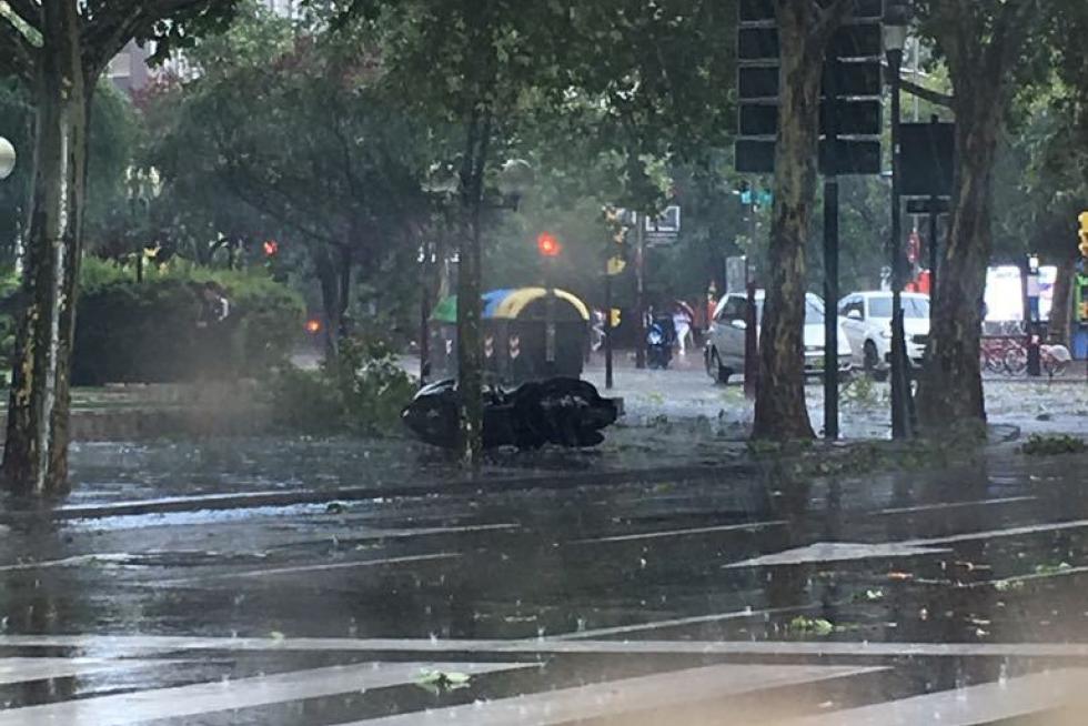 Tormenta atípica en Zaragoza