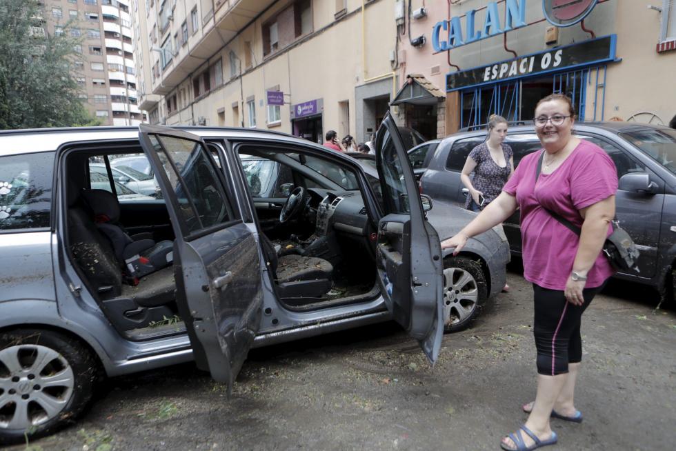 Efectos de la tromba en Zaragoza