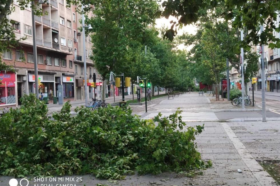 Efectos de la tromba en Zaragoza