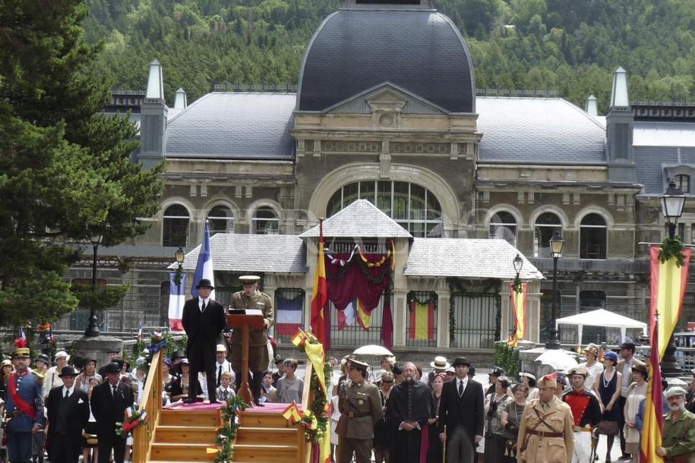 Recreación histórica en la estación del Canfranc el 18 de julio de 2014, con motivo del 86 aniversario de la inauguración.