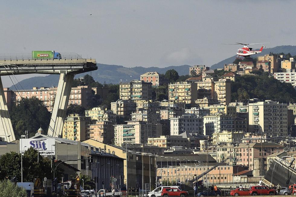 Así ha quedado el puente derrumbado en Génova