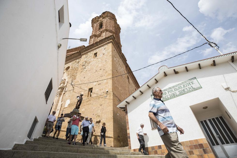 Procesión de San Roque y La Virgen, con el reparto del pan bendito