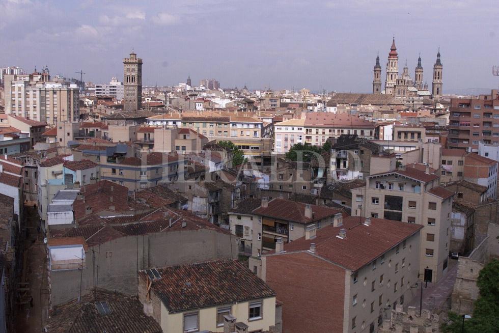 Vista de la Basílica desde el barrio de la Magdalena de Zaragoza