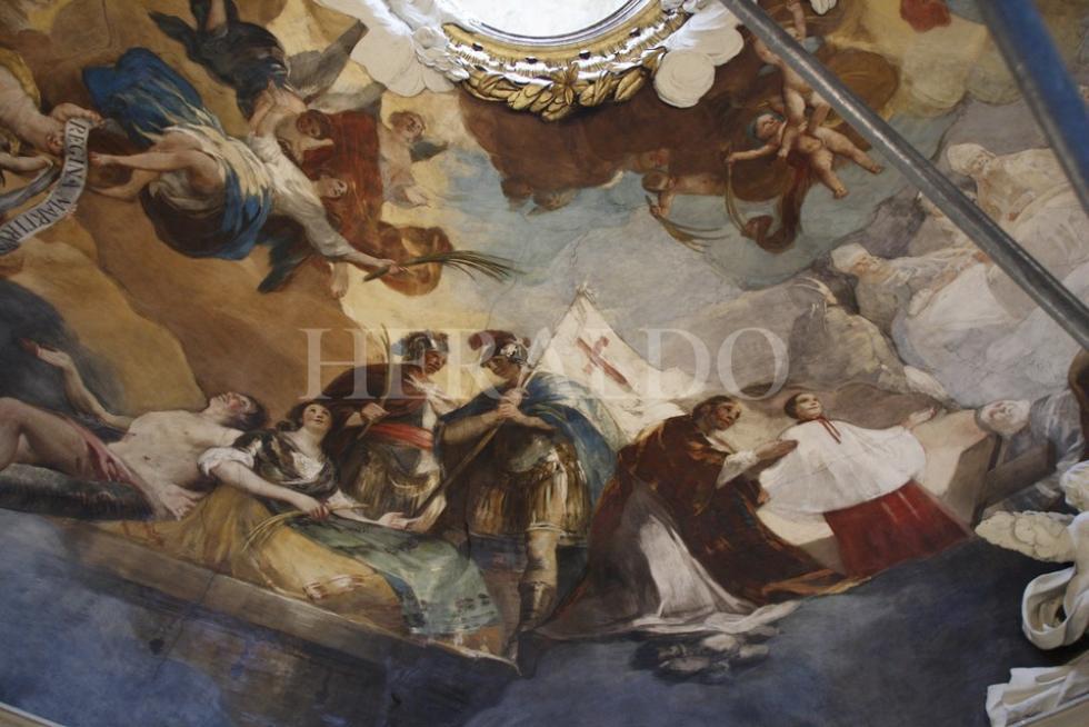 Detalles de la cúpula una vez finalizados los trabajos de restauración, en marzo de 2007
