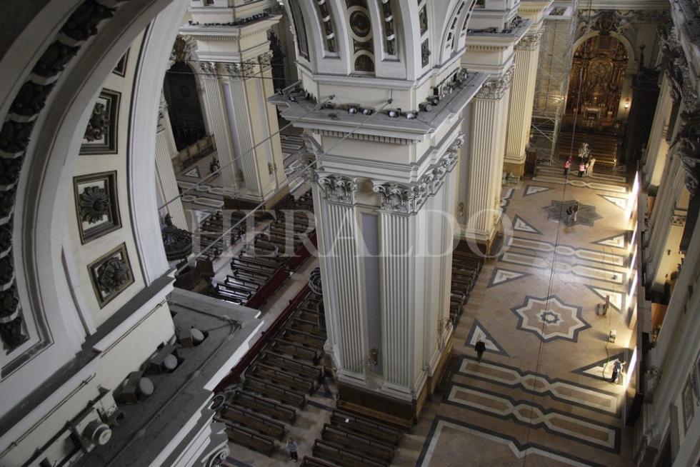 Detalles de la cúpula una vez finalizados los trabajos de restauración, en marzo de 2007