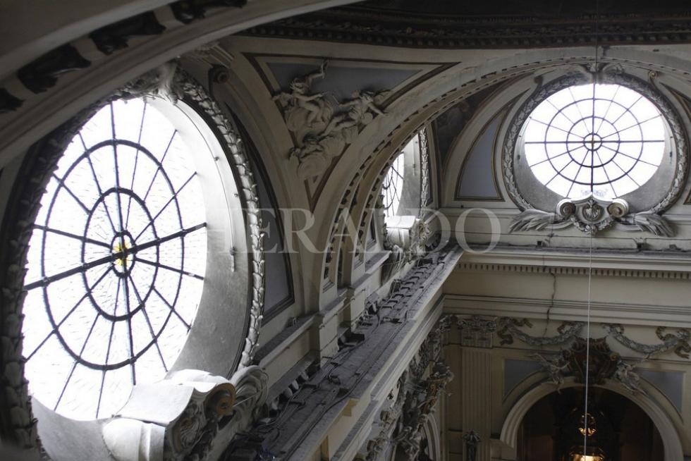Detalles de la cúpula una vez finalizados los trabajos de restauración, en marzo de 2007