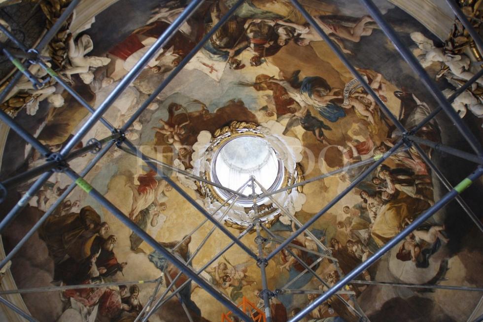 Detalles de la cúpula una vez finalizados los trabajos de restauración, en marzo de 2007