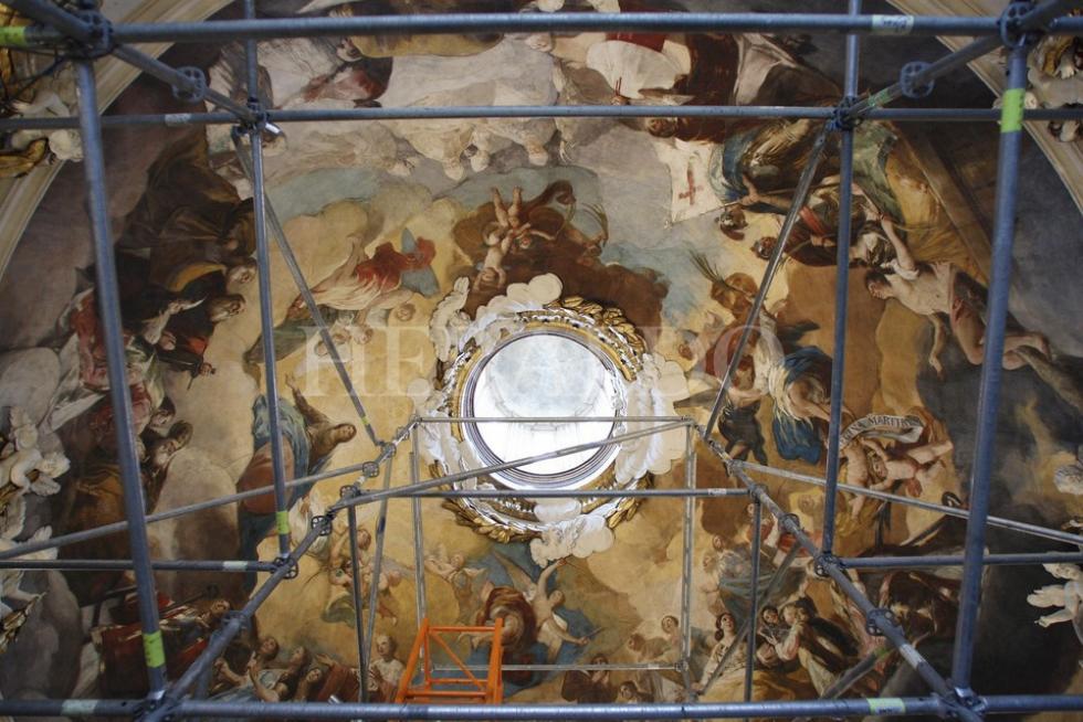 Detalles de la cúpula una vez finalizados los trabajos de restauración, en marzo de 2007