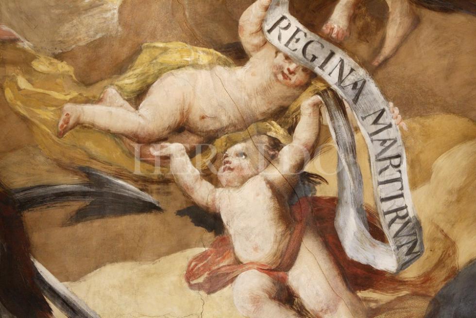 Detalles de la cúpula una vez finalizados los trabajos de restauración, en marzo de 2007