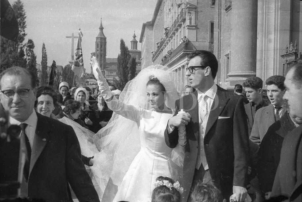 El 23 de febrero de 1961 la actriz Carmen Sevilla contraía matrimonio con el compositor Augusto Algueró en la basílica del Pilar de Zaragoza