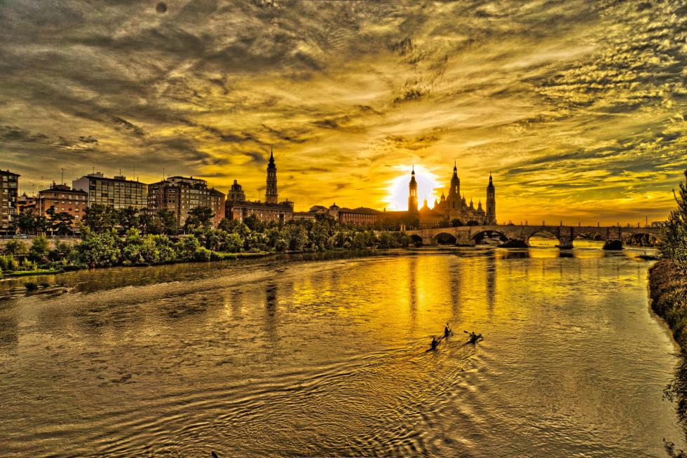 atardecer en el ebro