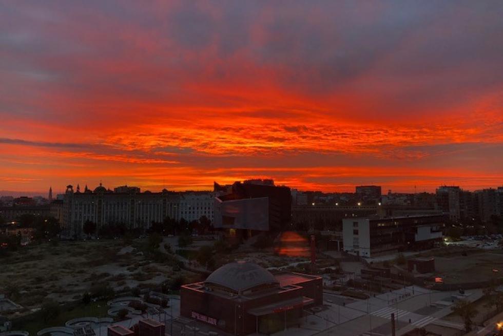 Amaneciendo en Zaragoza