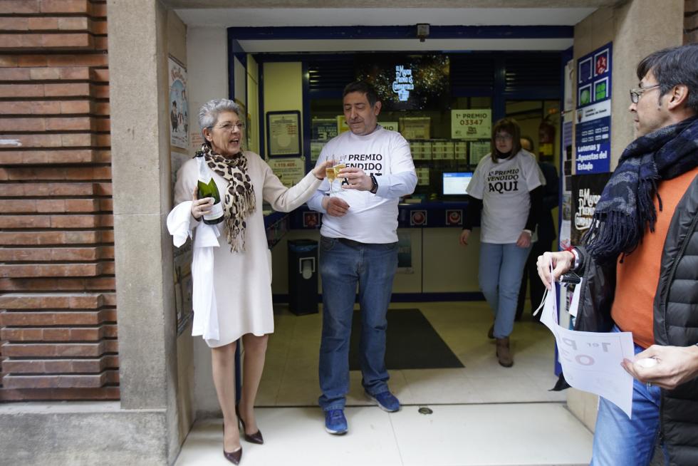 Administración de lotería nº 3 de Teruel, donde se ha vendido un décimo del Gordo de la Lotería de Navidad.