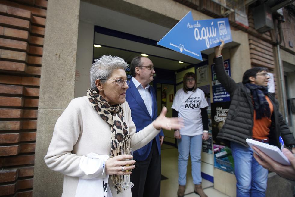 Administración de lotería nº 3 de Teruel, donde se ha vendido un décimo del Gordo de la Lotería de Navidad.