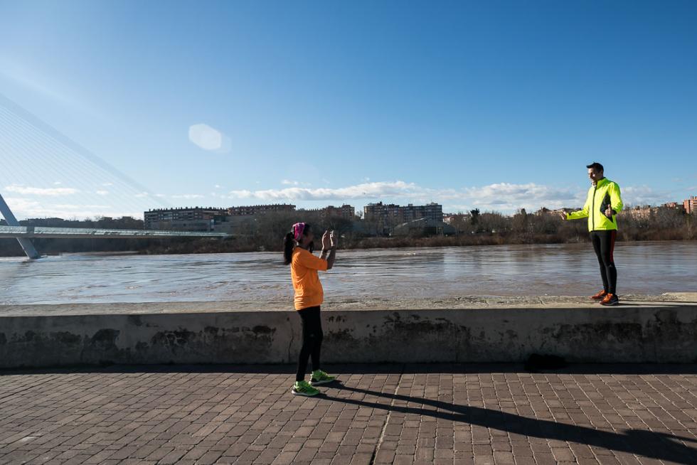 Crecida del Ebro a su paso por Zaragoza