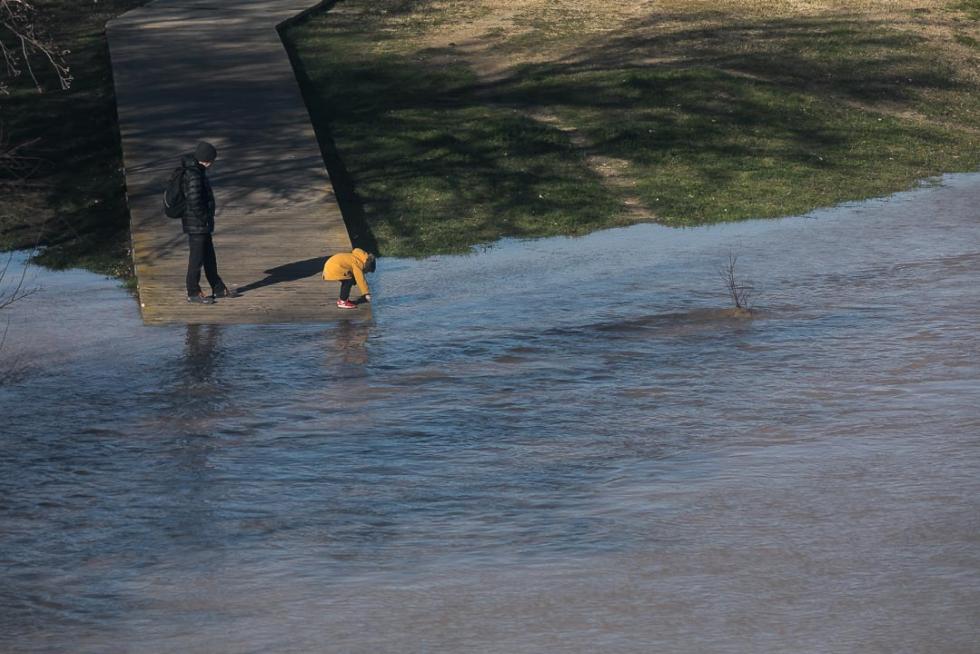 Crecida del Ebro a su paso por Zaragoza
