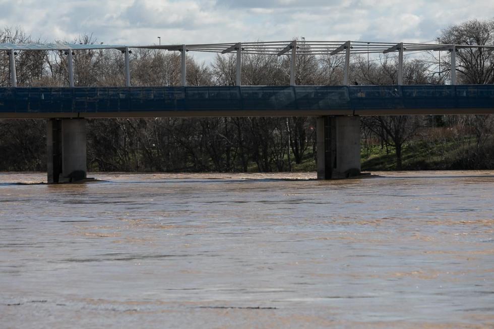 Crecida del Ebro a su paso por Zaragoza