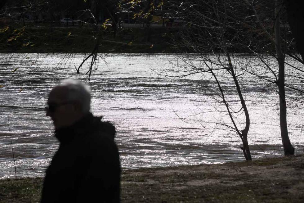 Crecida del Ebro a su paso por Zaragoza
