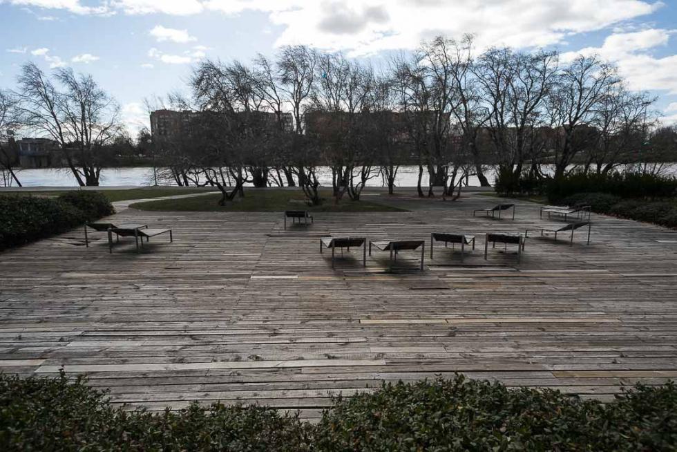 Crecida del Ebro a su paso por Zaragoza