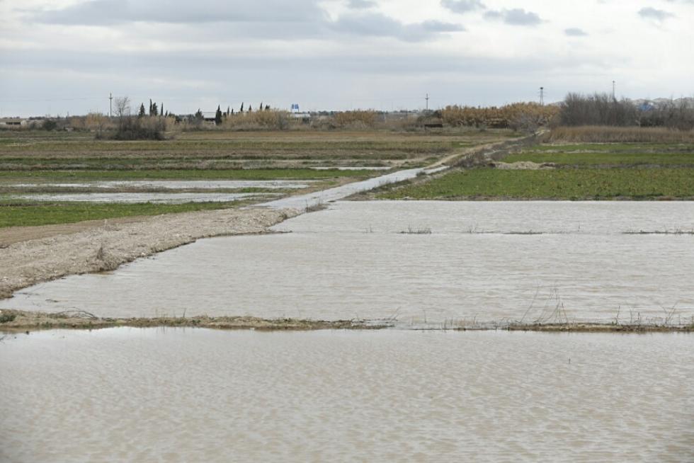 La crecida del Ebro, a su paso por Villafranca.