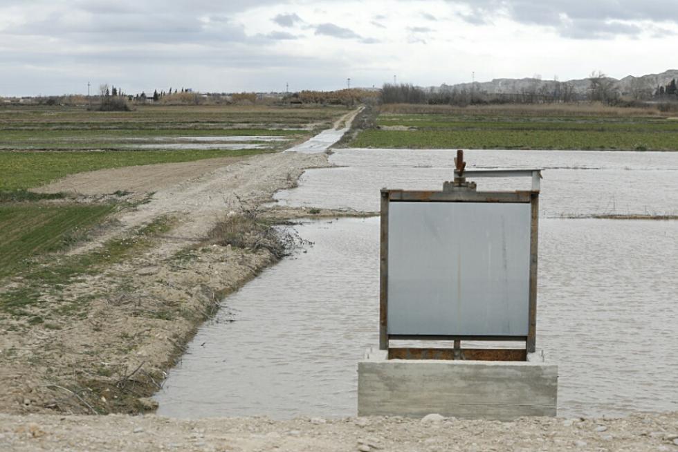 La crecida del Ebro, a su paso por Villafranca.