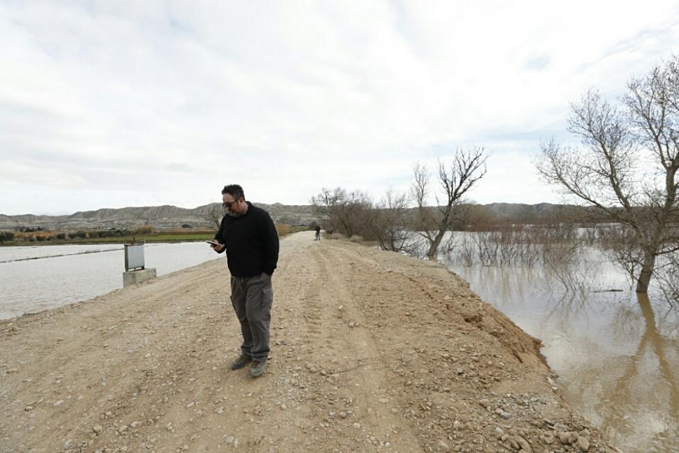 La crecida del Ebro, a su paso por Villafranca.