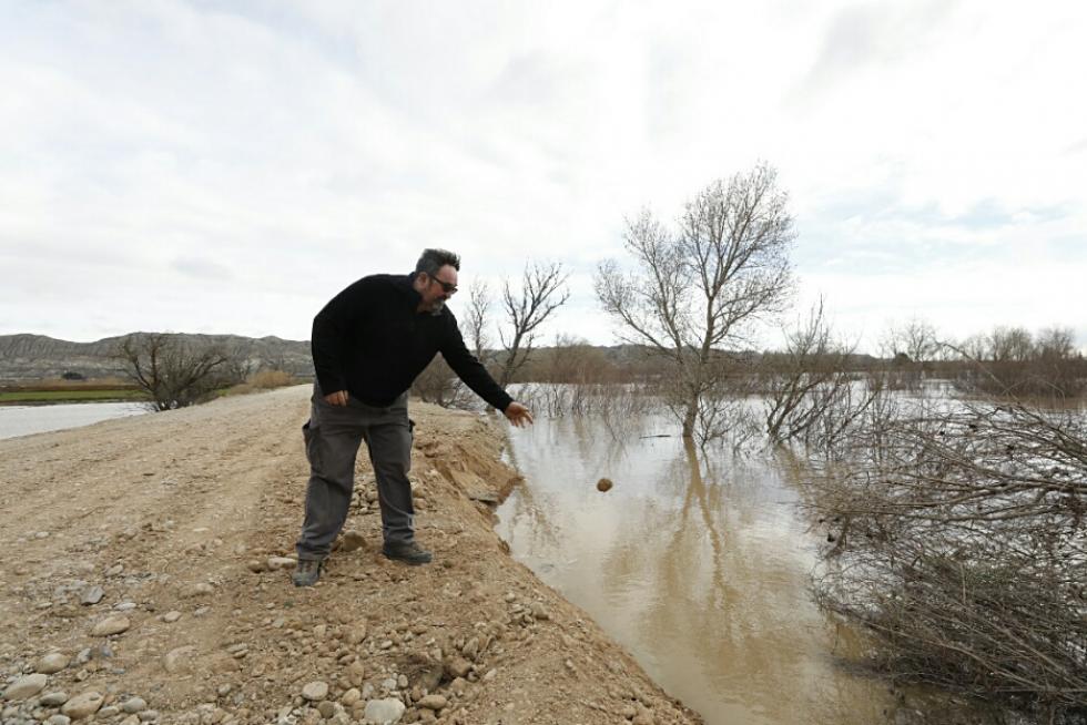 La crecida del Ebro, a su paso por Villafranca.